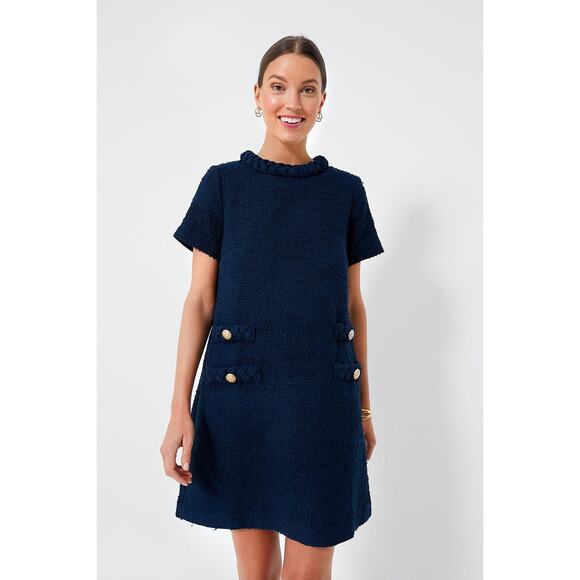 TUCKERNUCK Navy Tweed Jackie Dress Size XXL NWT Retail $268 Tuckernuck - Picture 4 of 6
